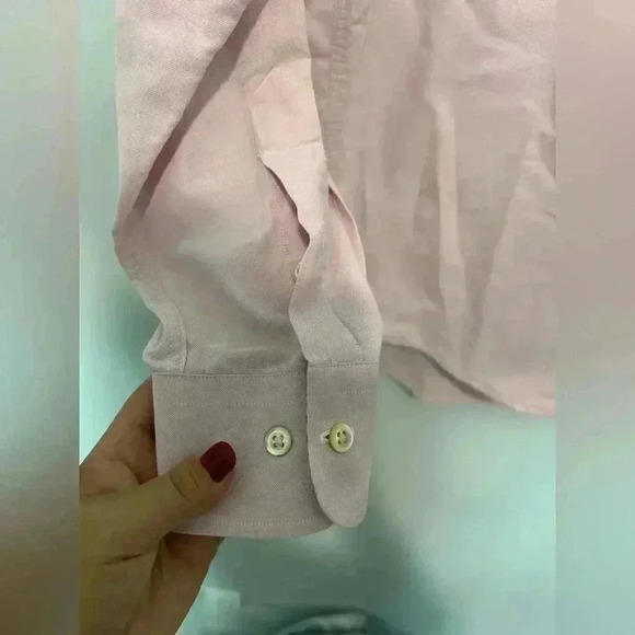 Burberry Mens Button Up Pink Long Sleeve Shirt Size Large - Picture 5 of 8